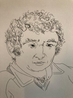 Pulitzer-Preisträger Norman Mailer Porträt-Radierung, Linienzeichnung