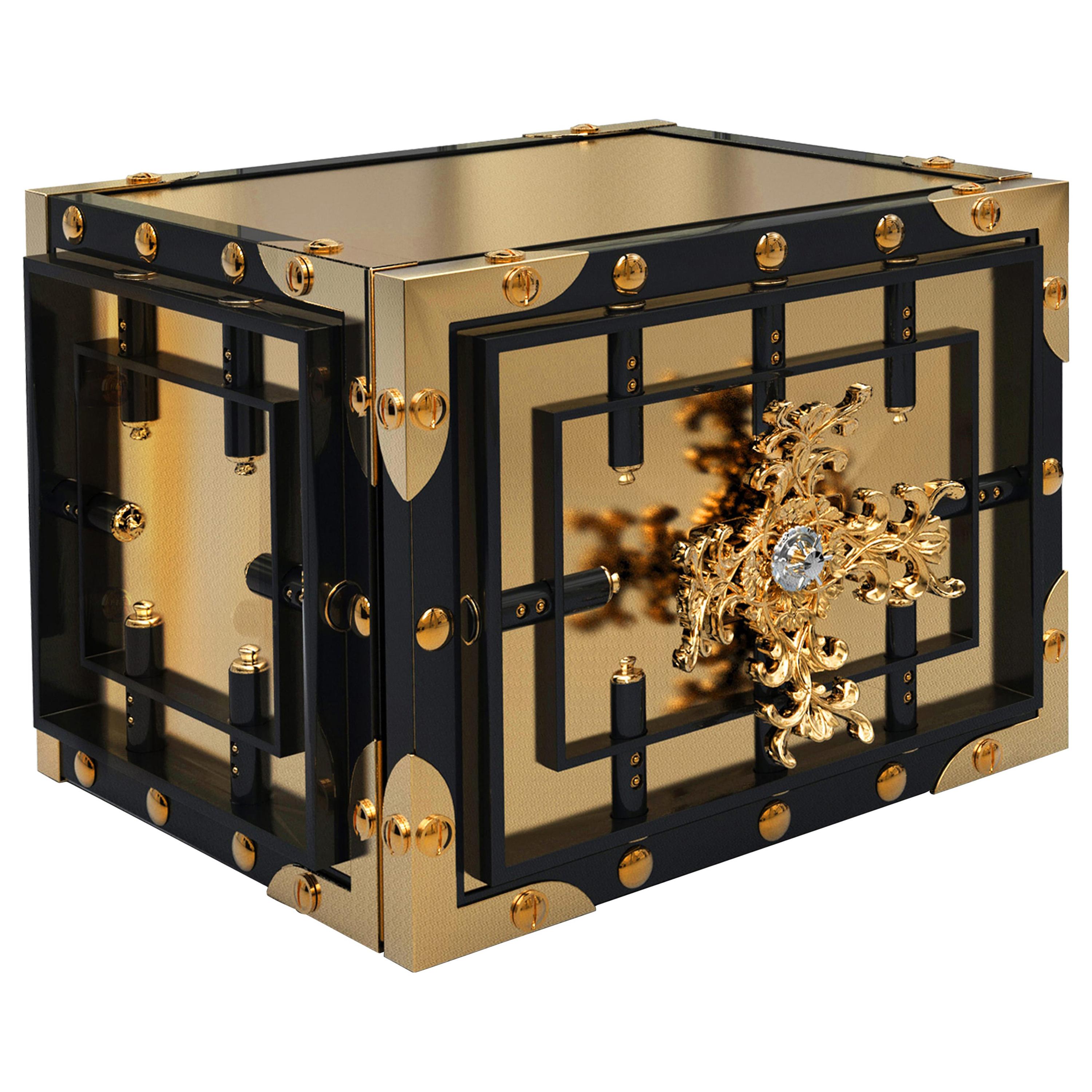 Knox Watch Winder in Brass and Black Lacquered Wood For Sale at 1stDibs luxury watch winder