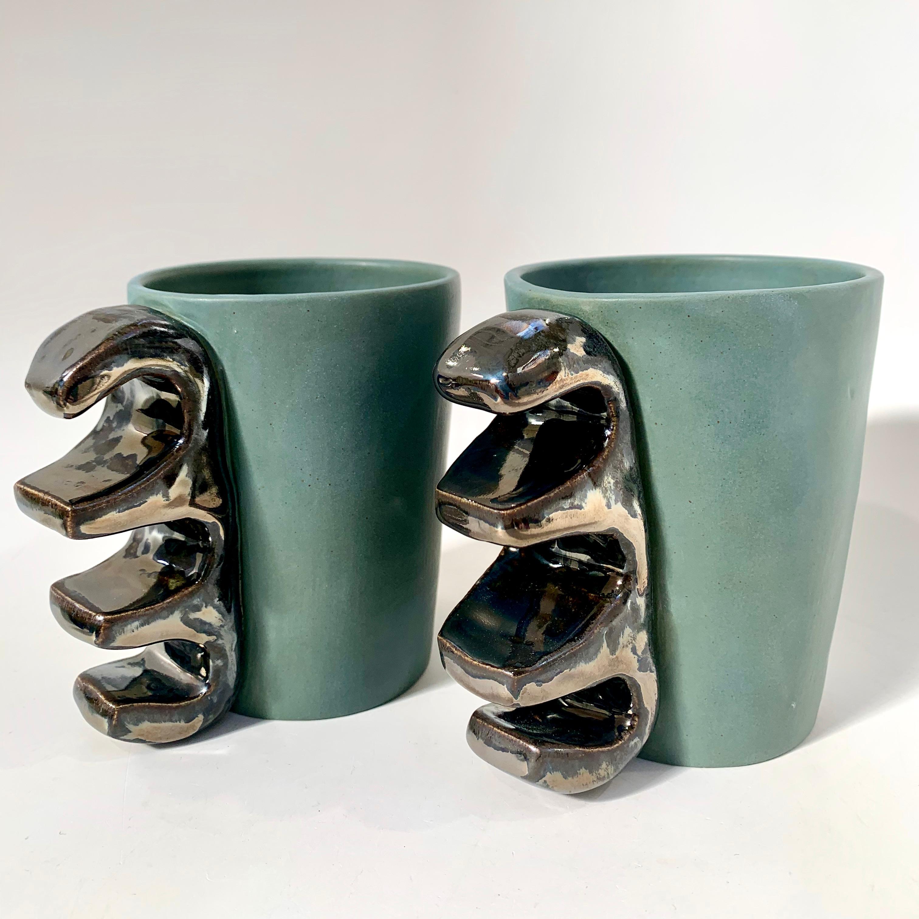 Contemporary Knuckler Four Finger V, Handmade and Food Safe, by Ceramicist Stef Duffy For Sale