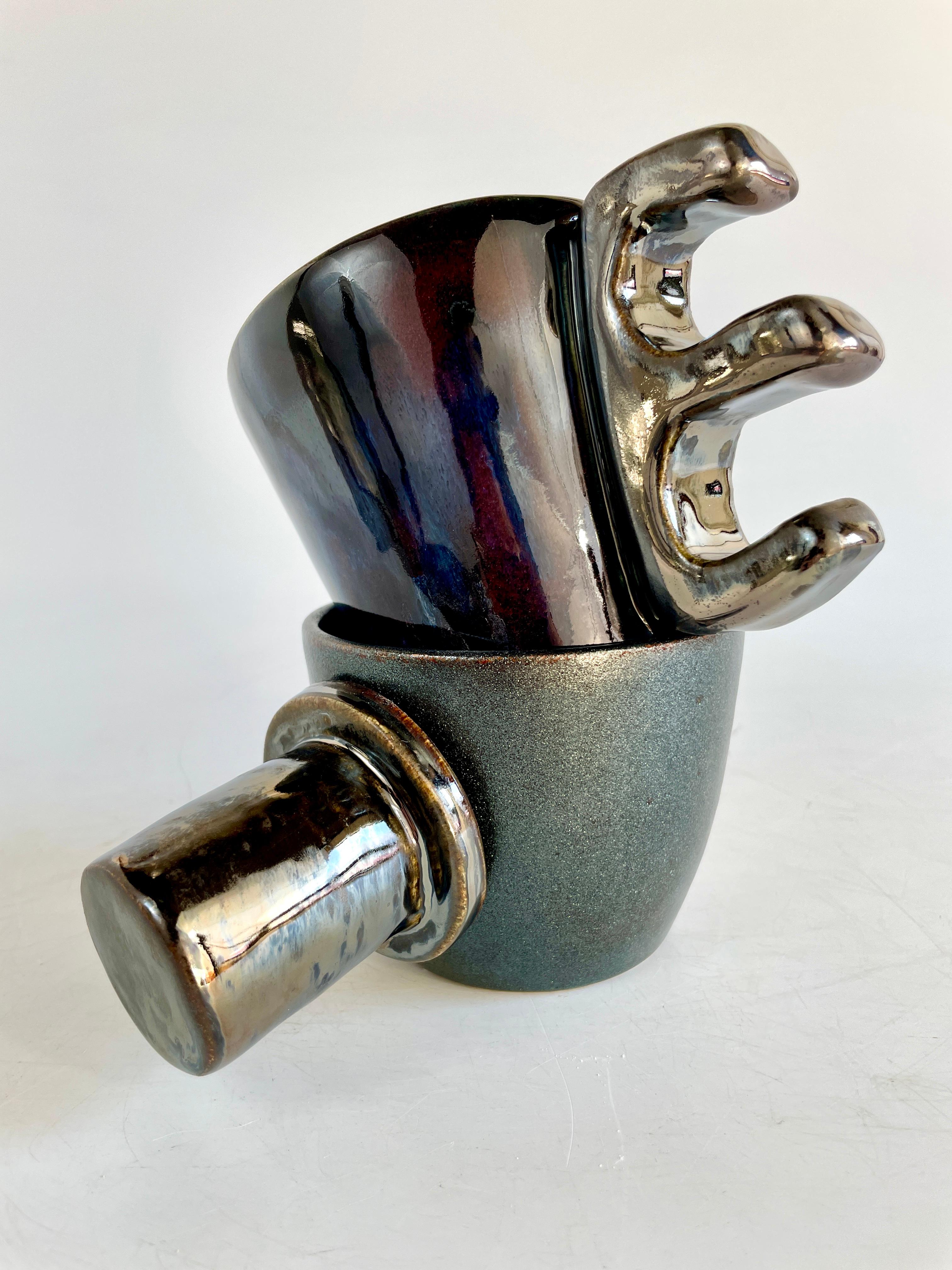 American Knuckler Three Finger Tumbler, Handmade and Food Safe, by Ceramicist Stef Duffy For Sale