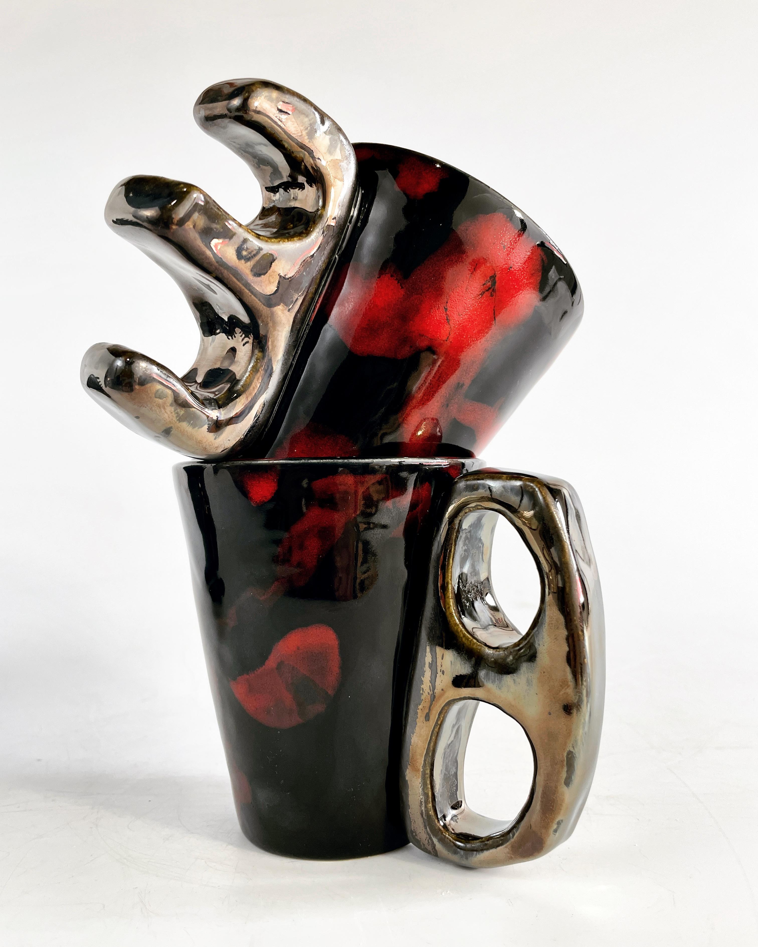 Contemporary Knuckler Three Finger Tumbler, Handmade and Food Safe, by Ceramicist Stef Duffy For Sale