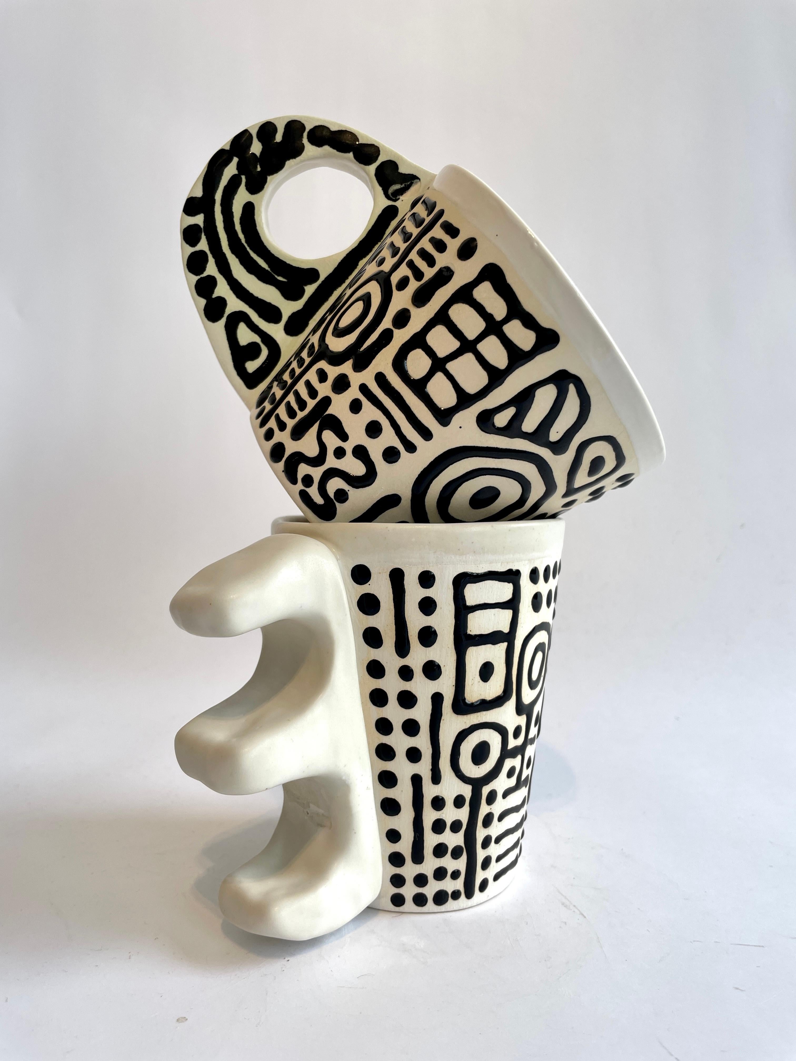 Modern Knuckler Three Finger V, Handmade and Food Safe, by Ceramicist Stef Duffy For Sale