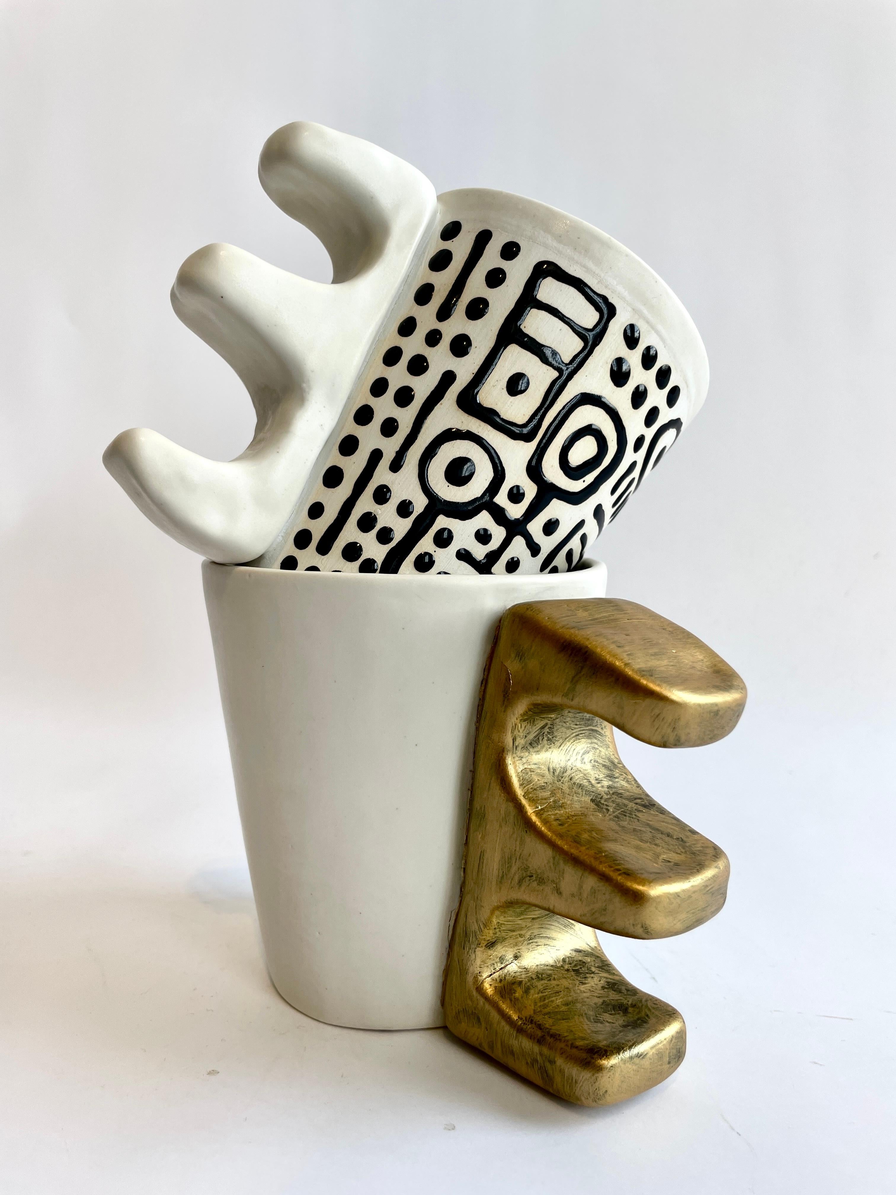 Knuckler Drei Finger V, handgefertigt und food Safe, von Keramiker Stef Duffy (amerikanisch) im Angebot