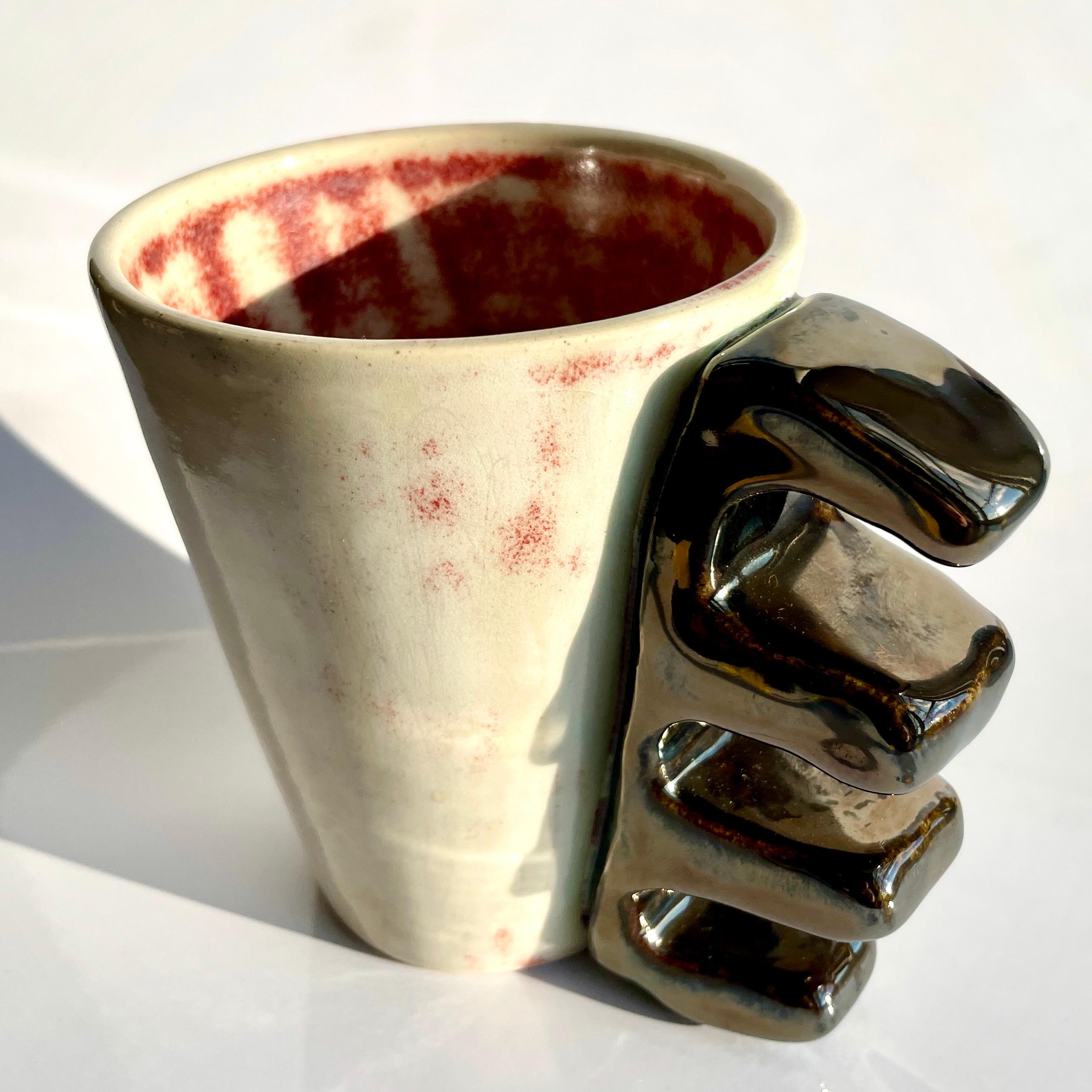 Contemporary Knuckler Three Finger V, Handmade and Food Safe, by Ceramicist Stef Duffy For Sale