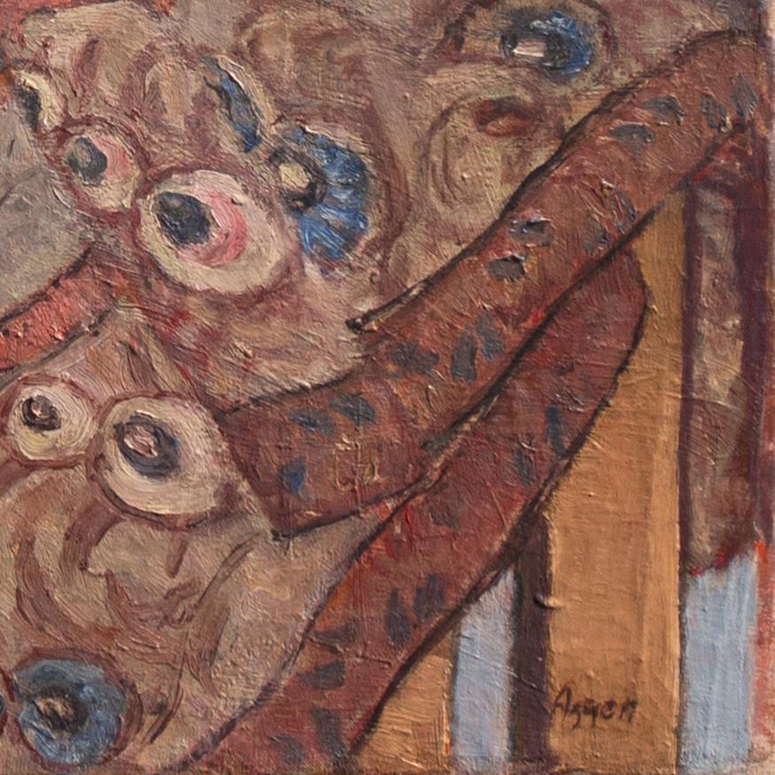 'Apples on a Peacock Tablecloth', Royal Academy, São Paulo & Venice Biennales  - Painting by Knud Agger