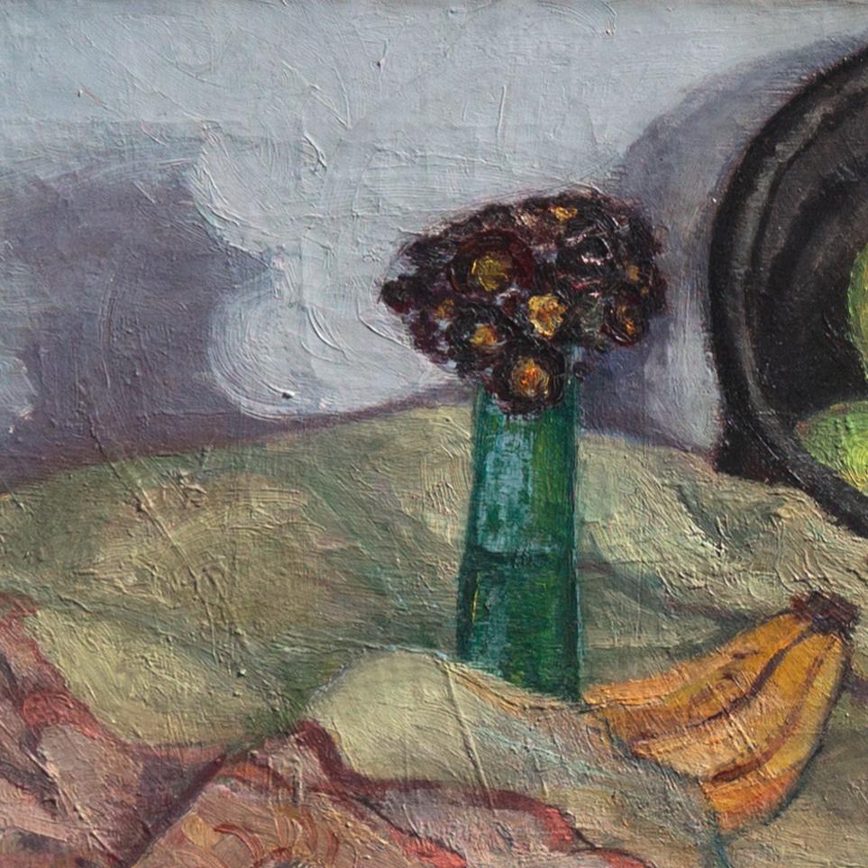 'Apples on a Peacock Tablecloth', Royal Academy, São Paulo & Venice Biennales  - Modern Painting by Knud Agger