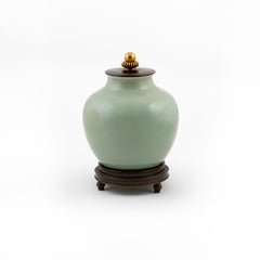 Knud Andersen Lidded Green Glazed Stoneware Vase / Jar for Royal Copenhagen