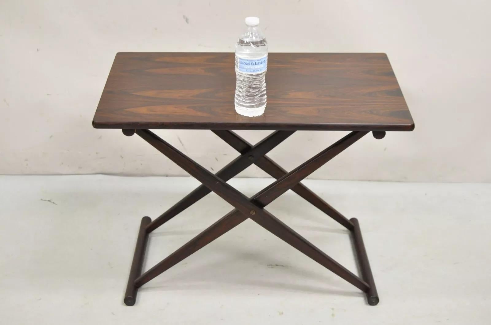Knud Andersen Mid Century Modern Danish Rosewood Folding Side Table for Aarhus For Sale 4