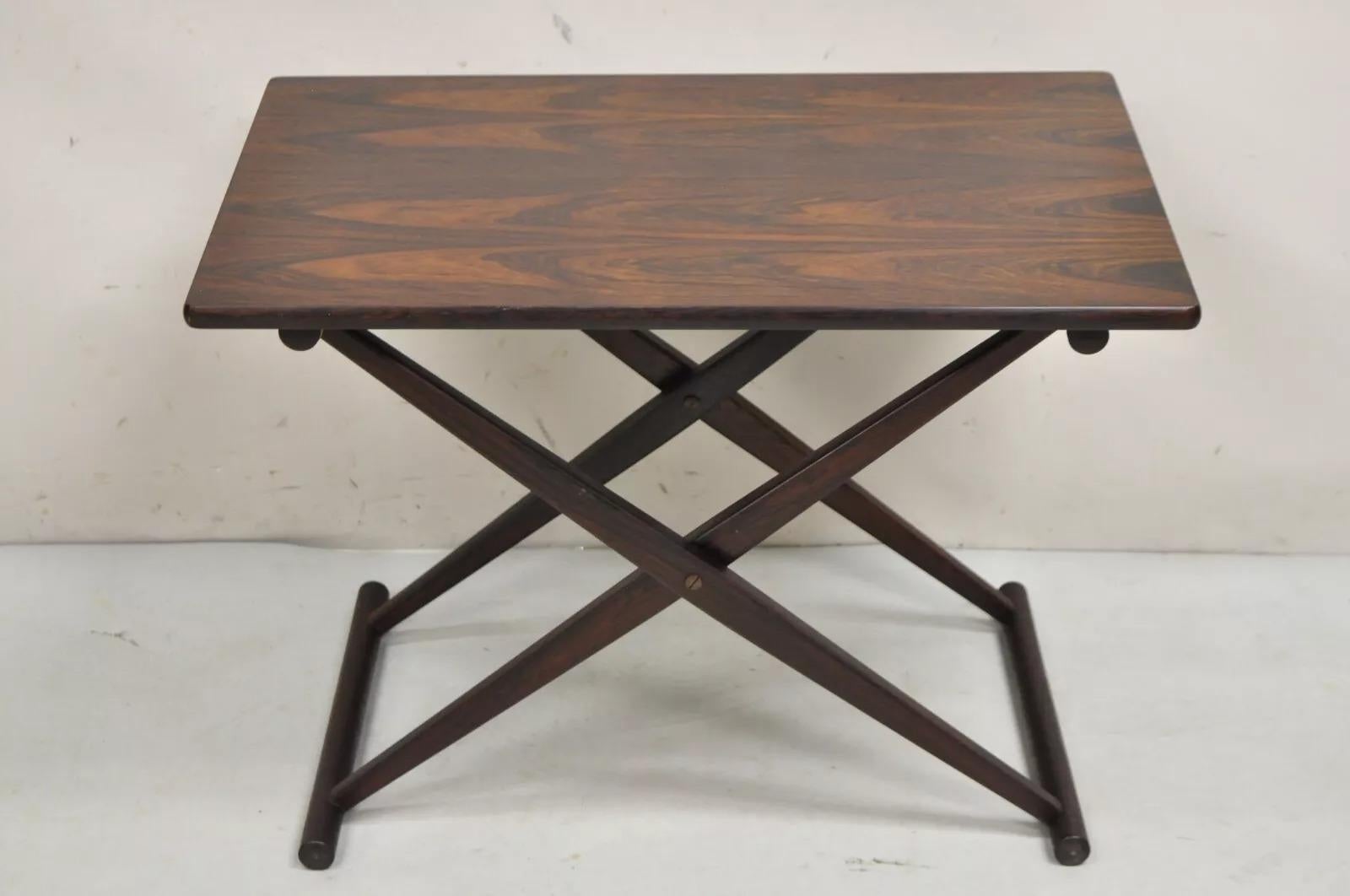 Knud Andersen Mid Century Modern Danish Rosewood Folding Side Table for Aarhus For Sale 5