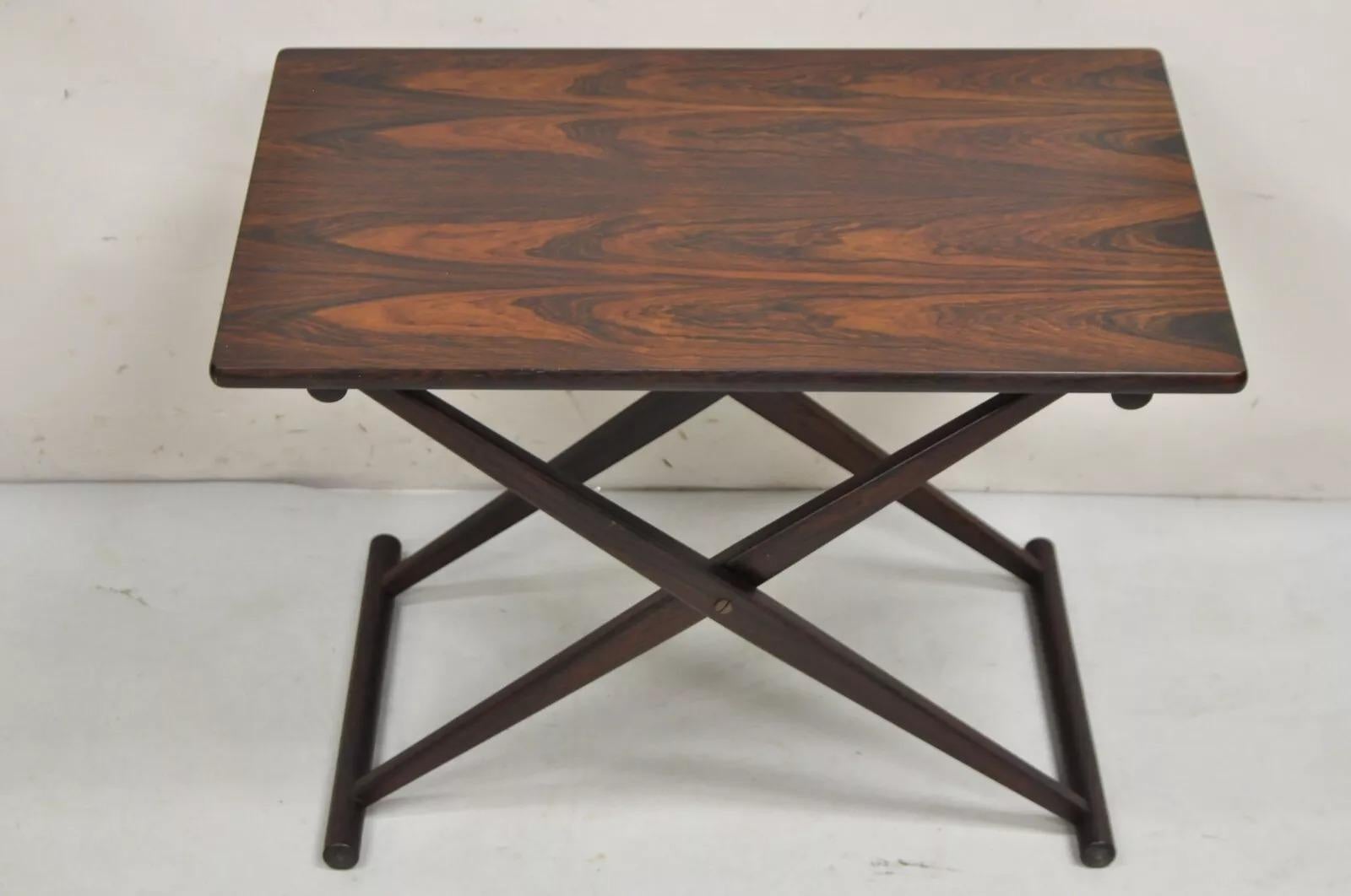 Knud Andersen Mid Century Modern Danish Rosewood Folding Side Table for Aarhus For Sale 6
