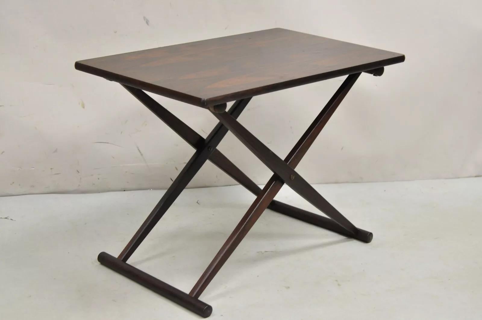 Mid-Century Modern Knud Andersen Mid Century Modern Danish Rosewood Folding Side Table for Aarhus For Sale