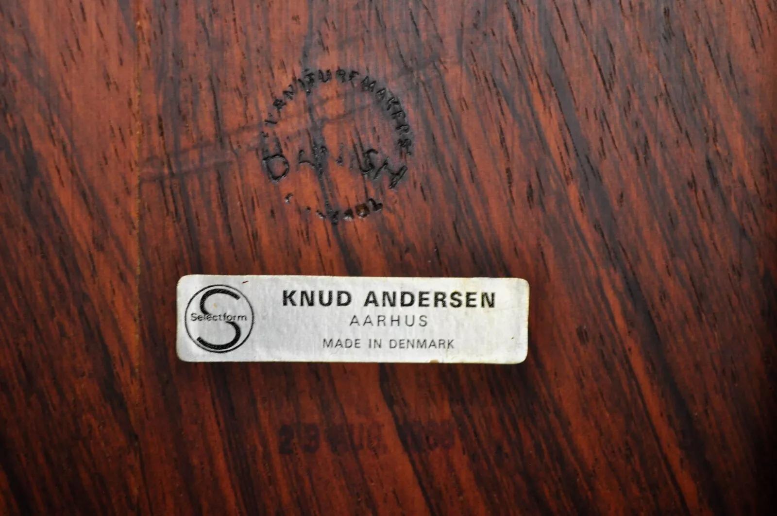 Knud Andersen Mid Century Modern Danish Rosewood Folding Side Table for Aarhus In Good Condition For Sale In Philadelphia, PA