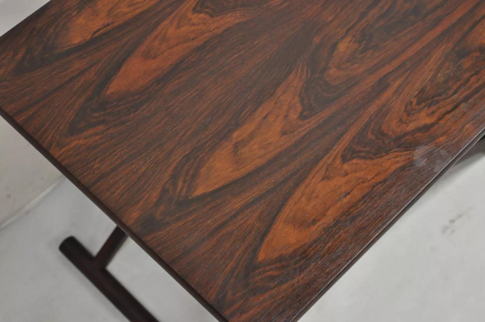 20th Century Knud Andersen Mid Century Modern Danish Rosewood Folding Side Table for Aarhus For Sale