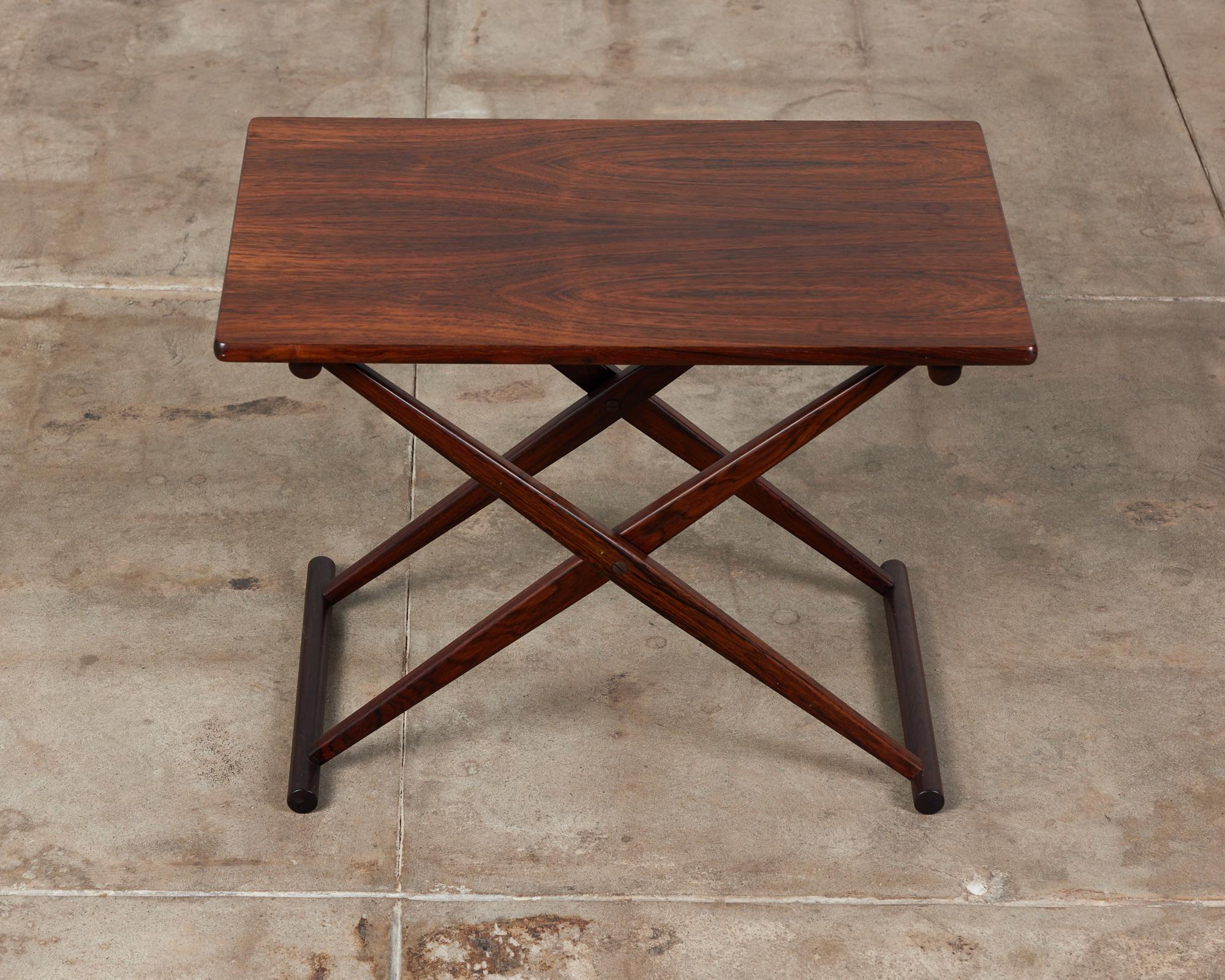 Mid-Century Modern Knud Andersen Rosewood Folding Side Table for Aarhus For Sale