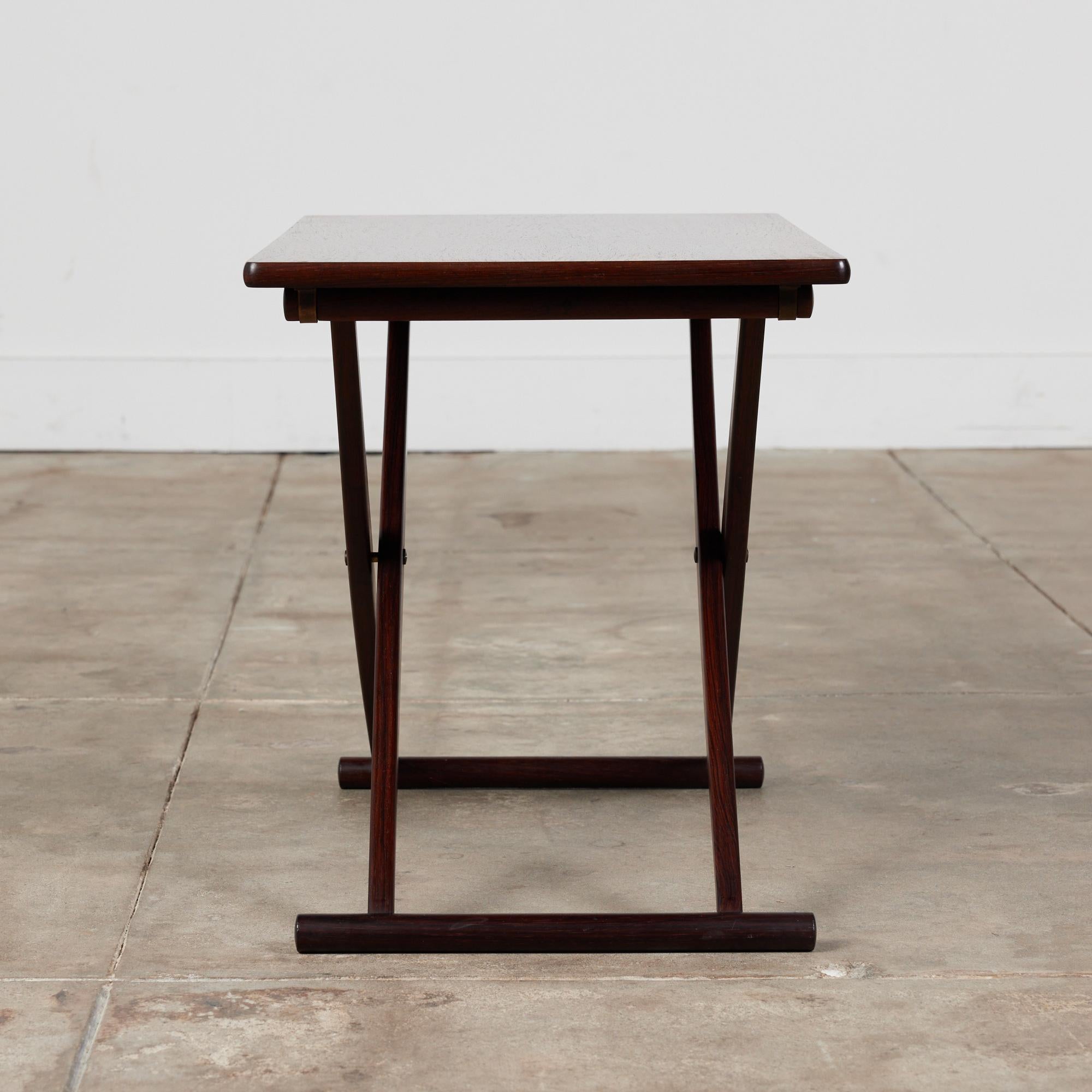 Danish Knud Andersen Rosewood Folding Side Table for Aarhus For Sale