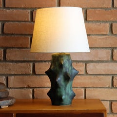 Knud Basse "Rose Thorn" Keramische Tischlampe für Dahl Jensen, Dänemark, 1960er Jahre