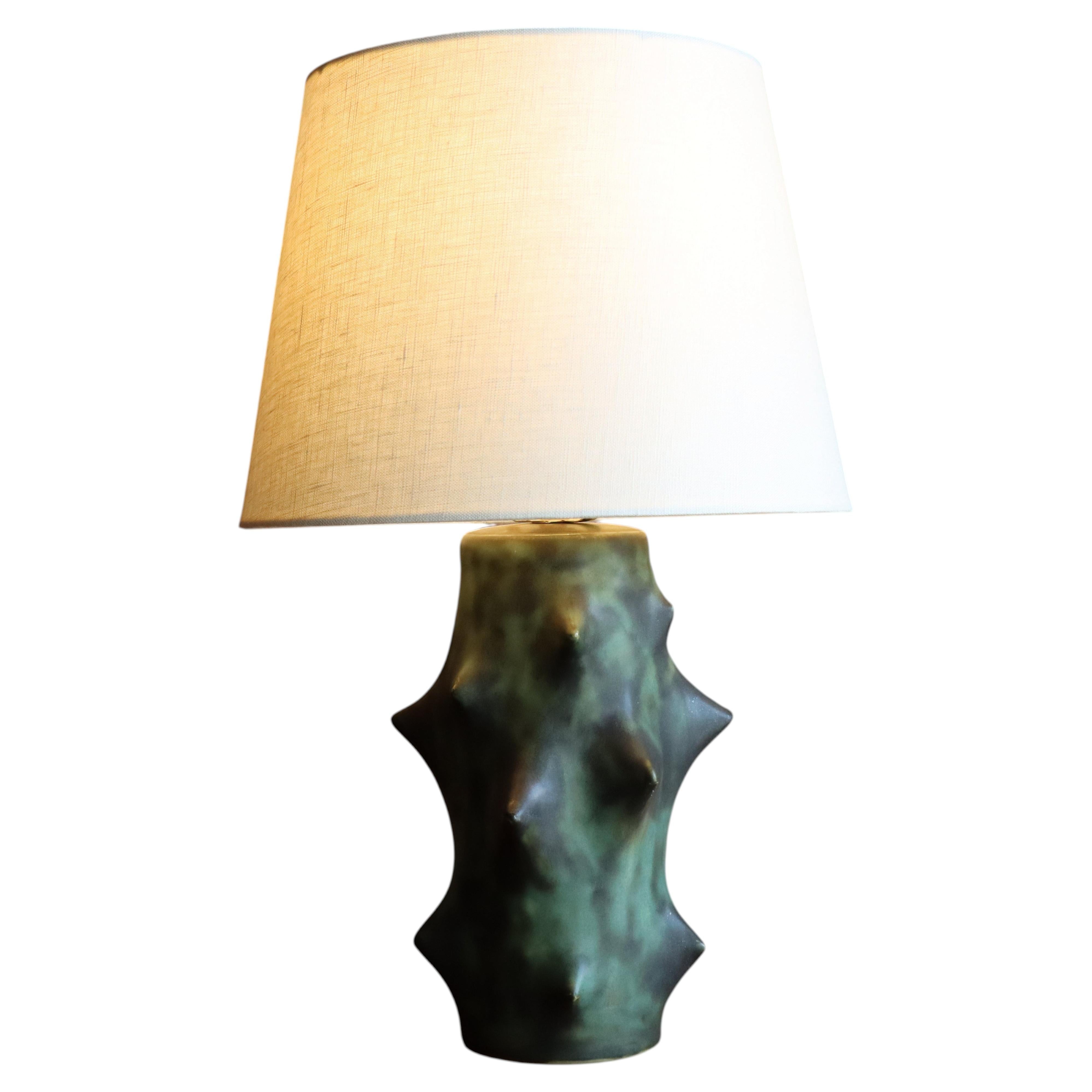 Knud Basse “Rose Thorn” Ceramic Table Lamp for Dahl Jensen, Denmark, 1960s For Sale