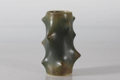 Knud Basse Rose Thorn Vase, Moss Green by Michael Andersen & Søn, Denmark 1950s