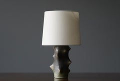 Knud Basse, 'Rosentorn' Organic Table Lamp, Ceramic, Fabric, Denmark, 1960s