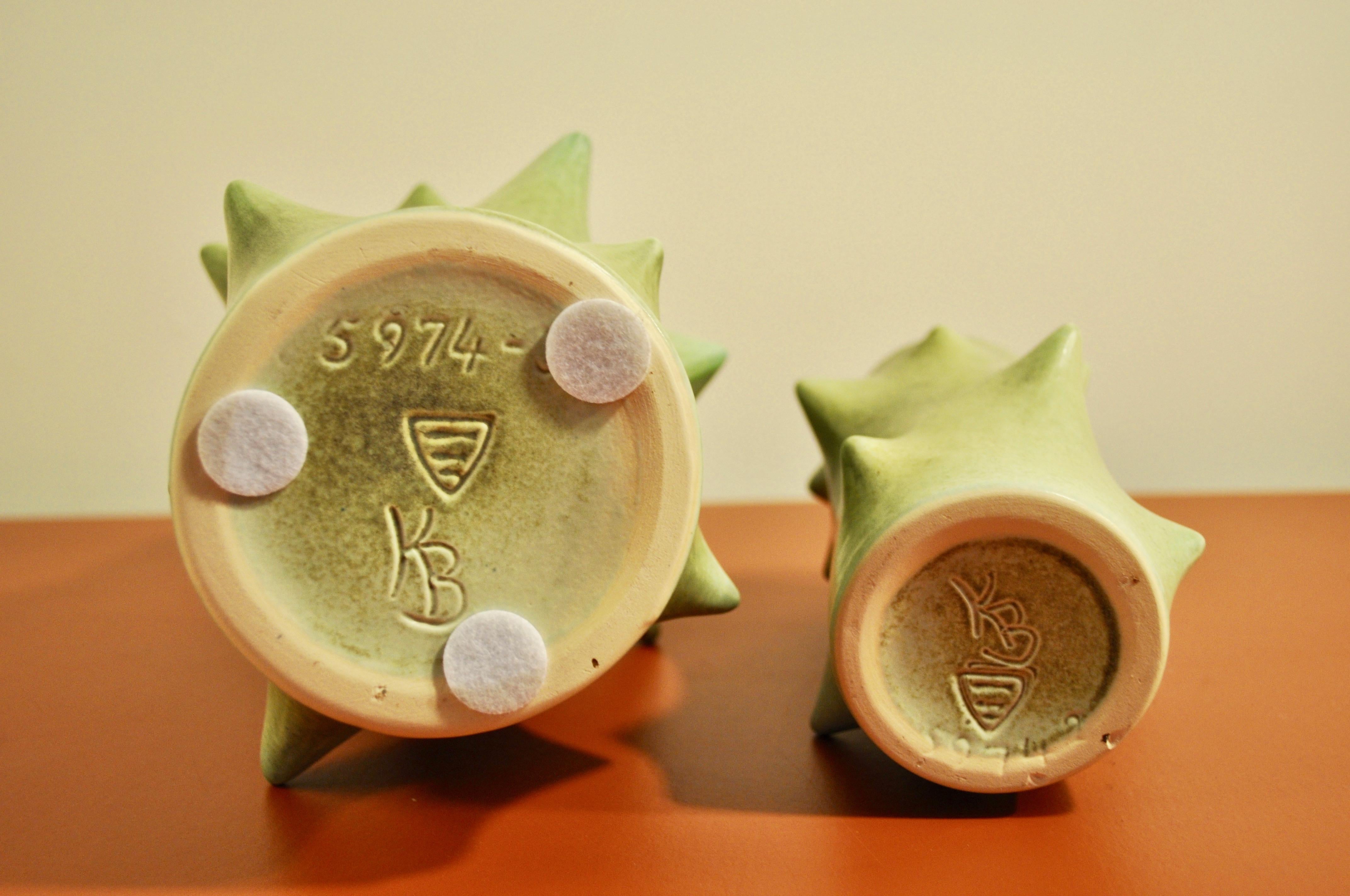 Ceramic Knud Basse Scandinavian Vases, Glazed Stoneware, 1958