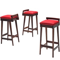 Retro Knud Bent Barstools in Solid Rosewood 