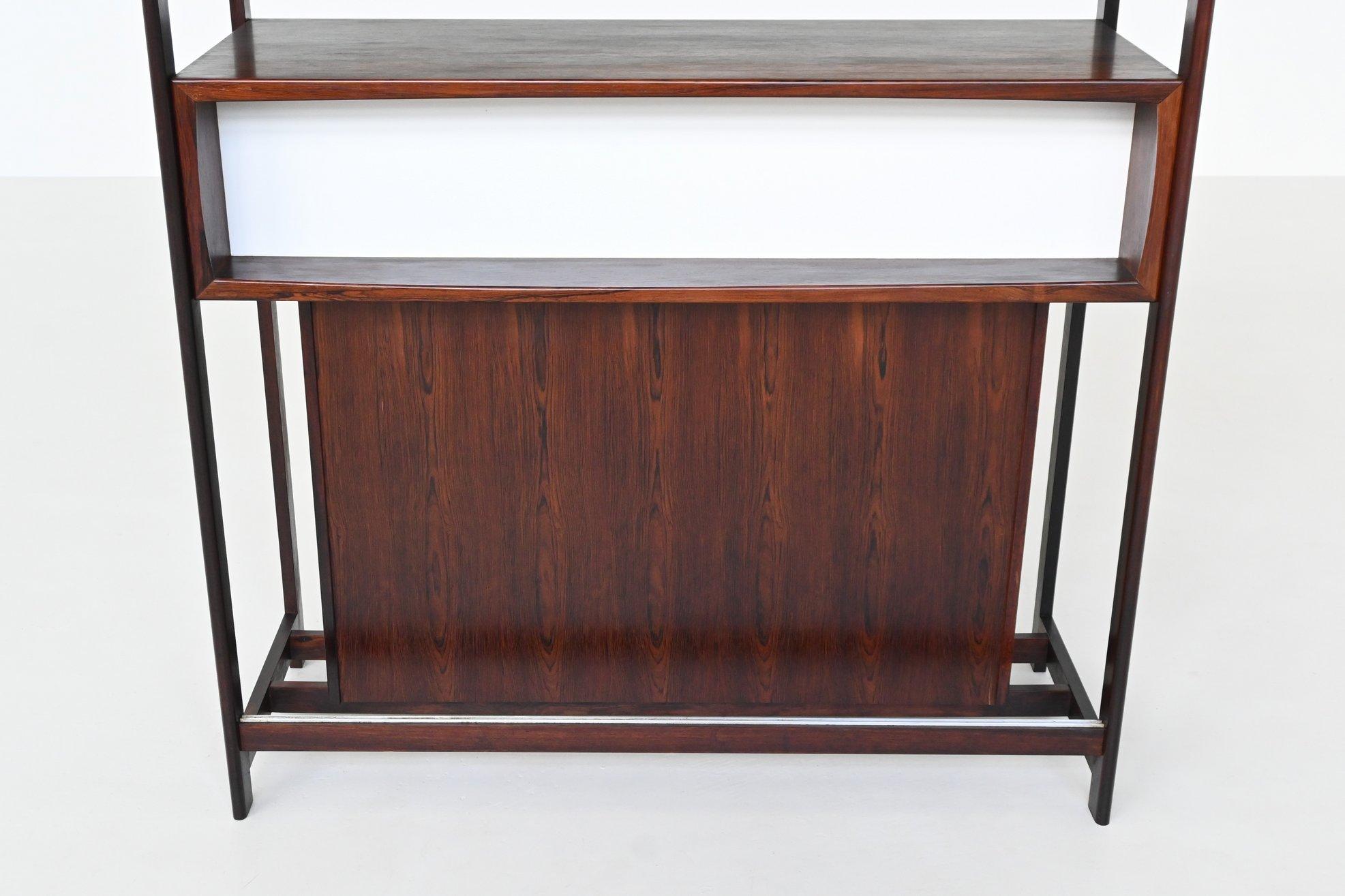 Knud Bent dry bar in rosewood Dyrlund Denmark 1960 For Sale 9