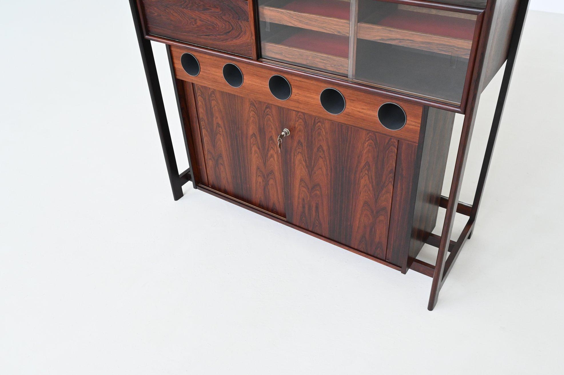 Knud Bent dry bar in rosewood Dyrlund Denmark 1960 For Sale 1