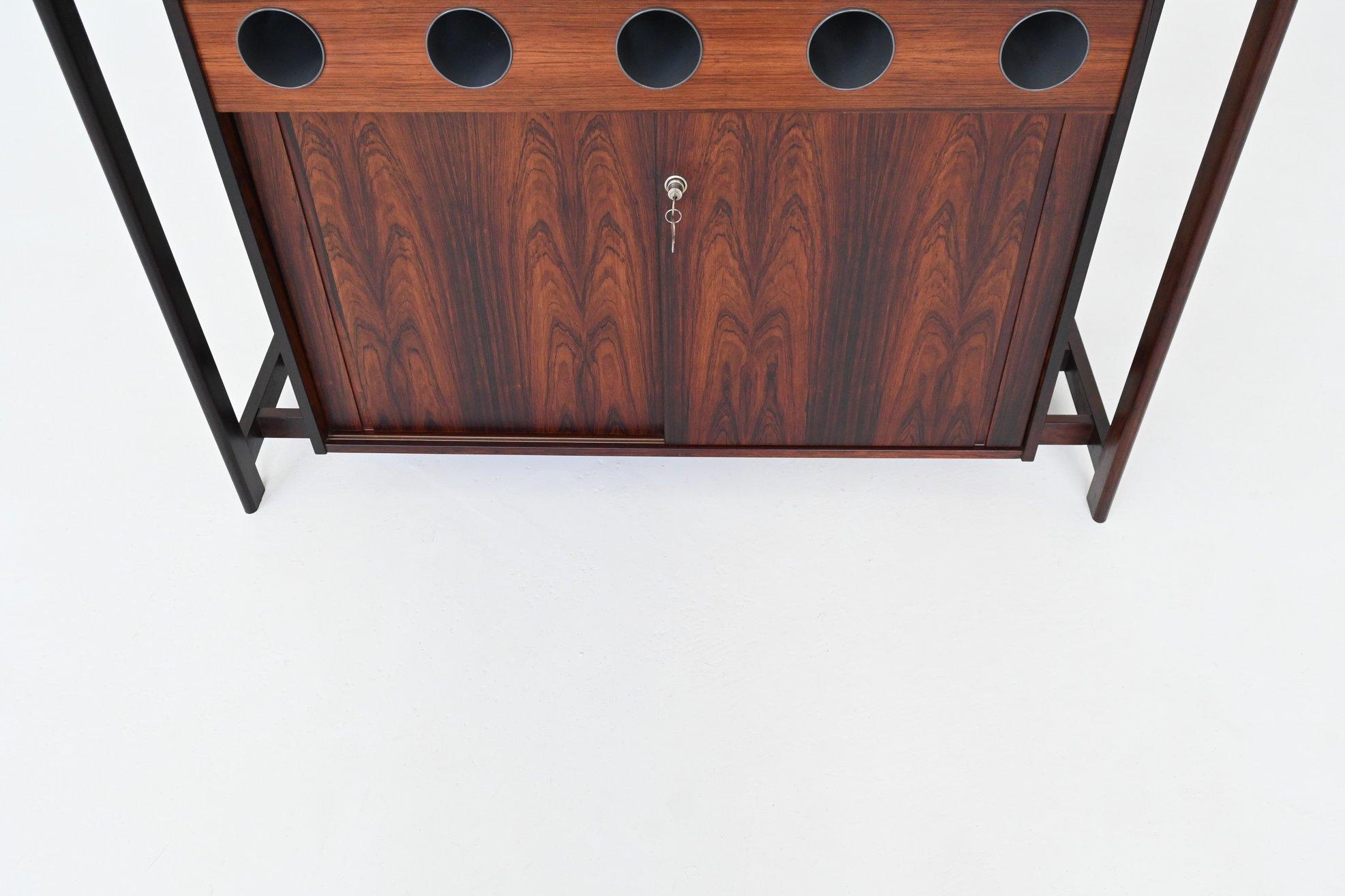 Knud Bent dry bar in rosewood Dyrlund Denmark 1960 For Sale 2