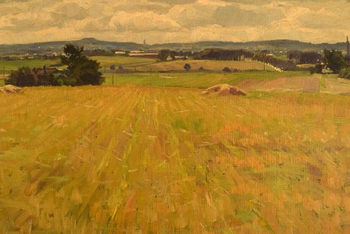 Mid-20th Century Knud Edsberg, Denmark, Oil on Canvas, Landscape, Dated 1948