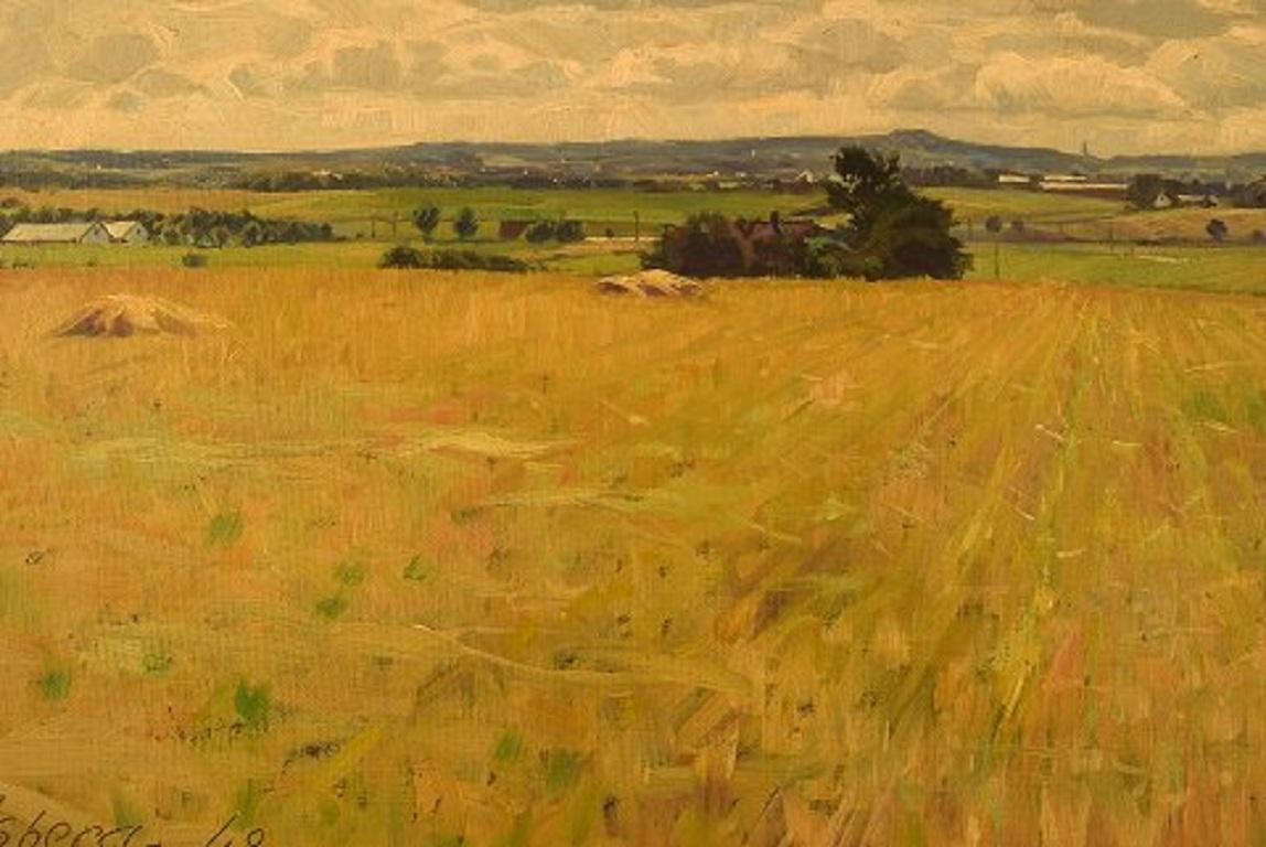 Knud Edsberg, Denmark, Oil on Canvas, Landscape, Dated 1948 1