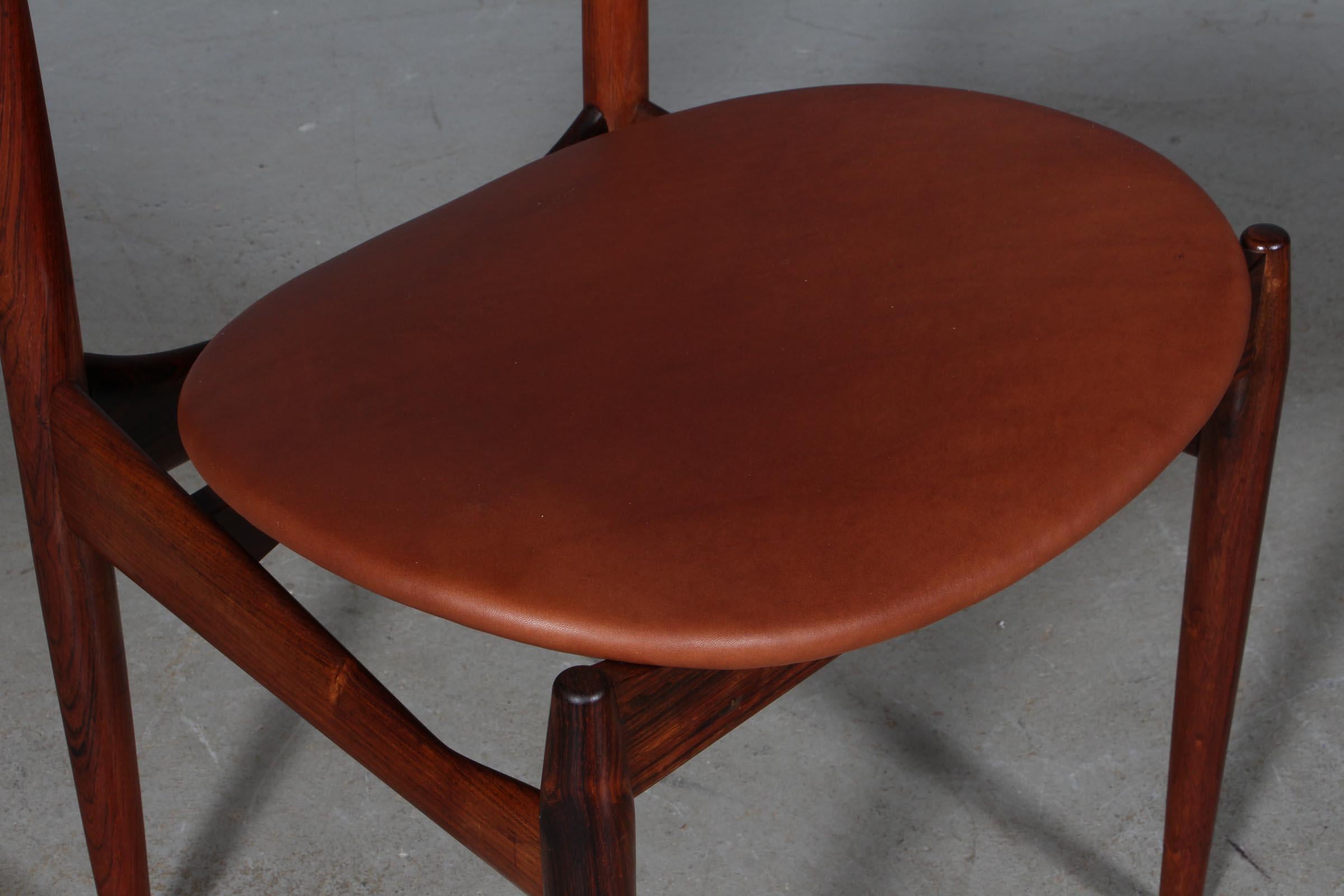 Leather Knud Færch Cowhorn Arm Chair, 1960s