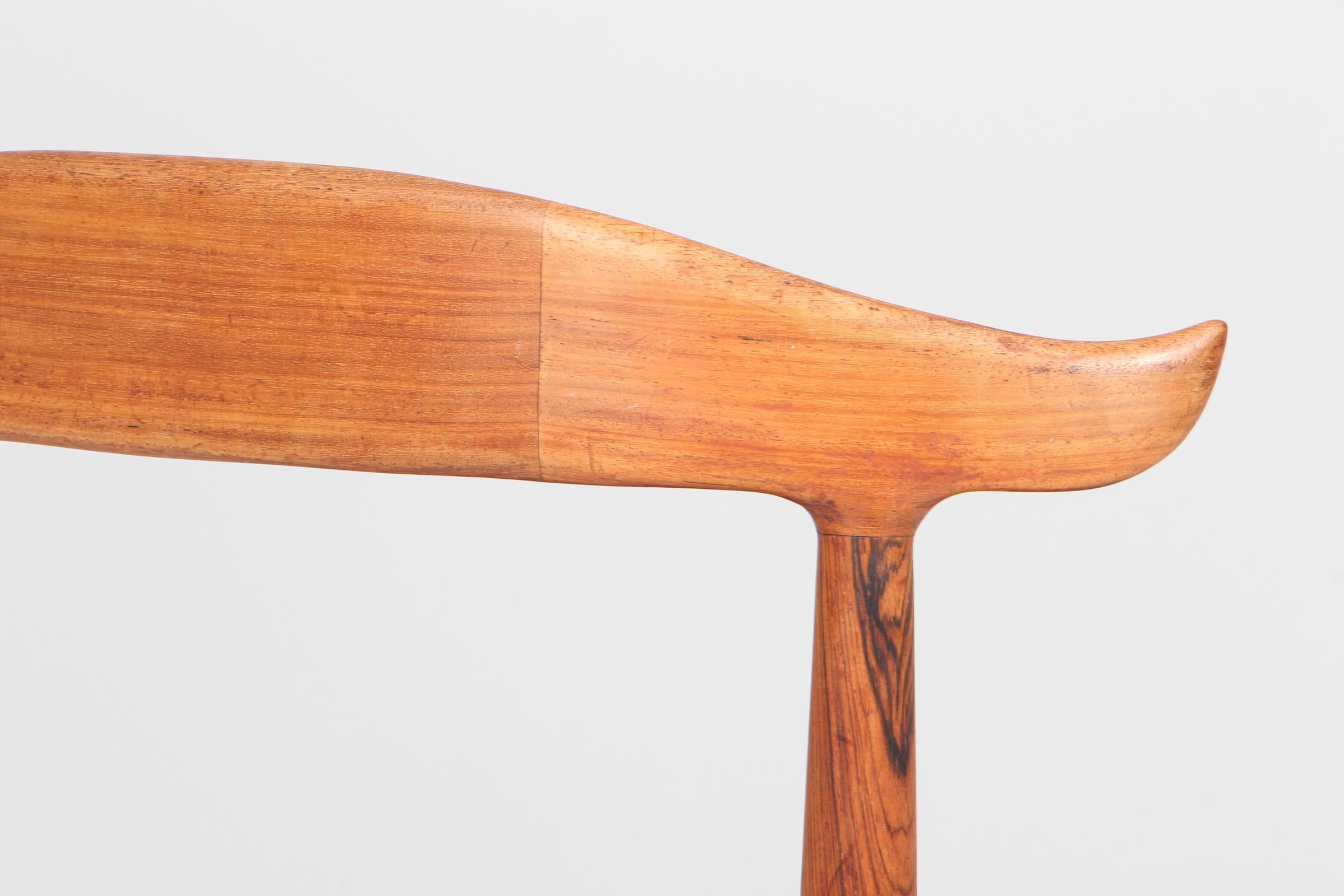 Leather Knud Færch Cowhorn Arm Chair, 1960s