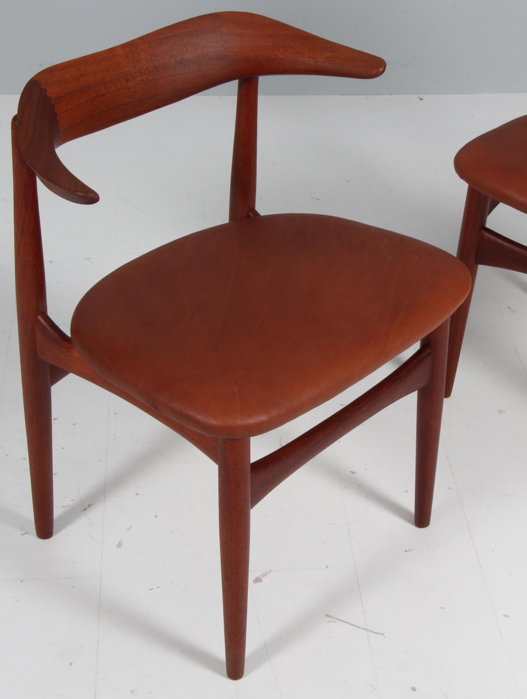 Knud Færch Cowhorn Arm Chairs, 1960s, teak In Good Condition For Sale In Esbjerg, DK