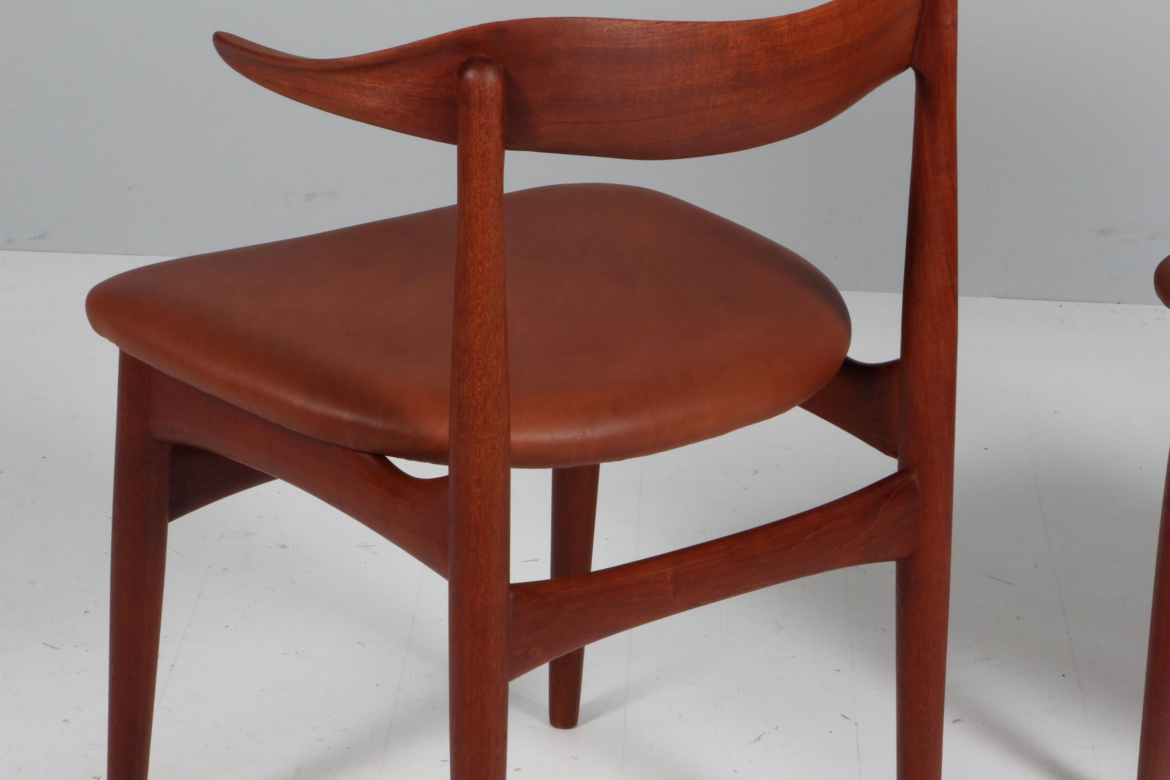 Knud Færch Cowhorn Arm Chairs, 1960s, teak For Sale 1