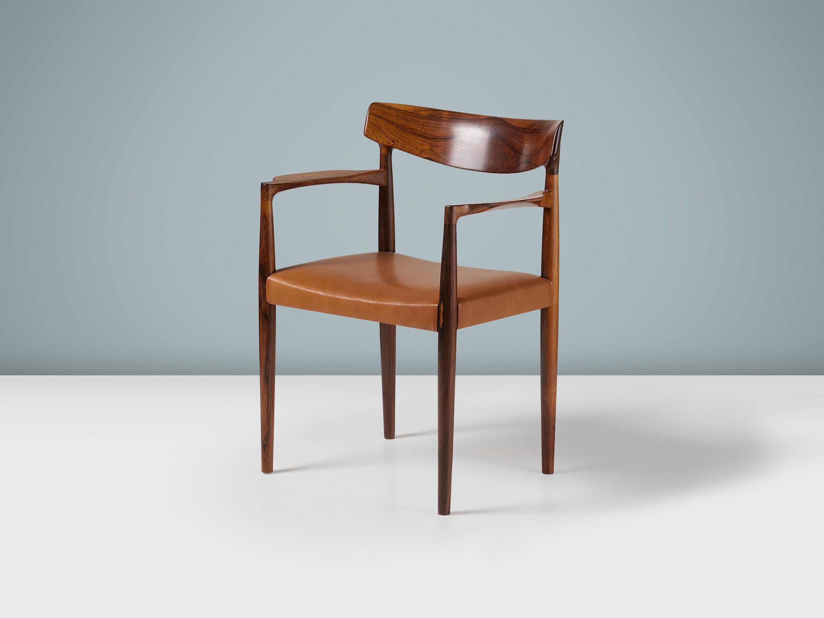 Knud Faerch Rosewood Armchair with Leather Seat 1960s For Sale 2