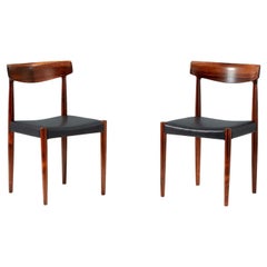 Knud Faerch Set of 6 Model 343 Dining Chairs, Rosewood and Leather for Marsha