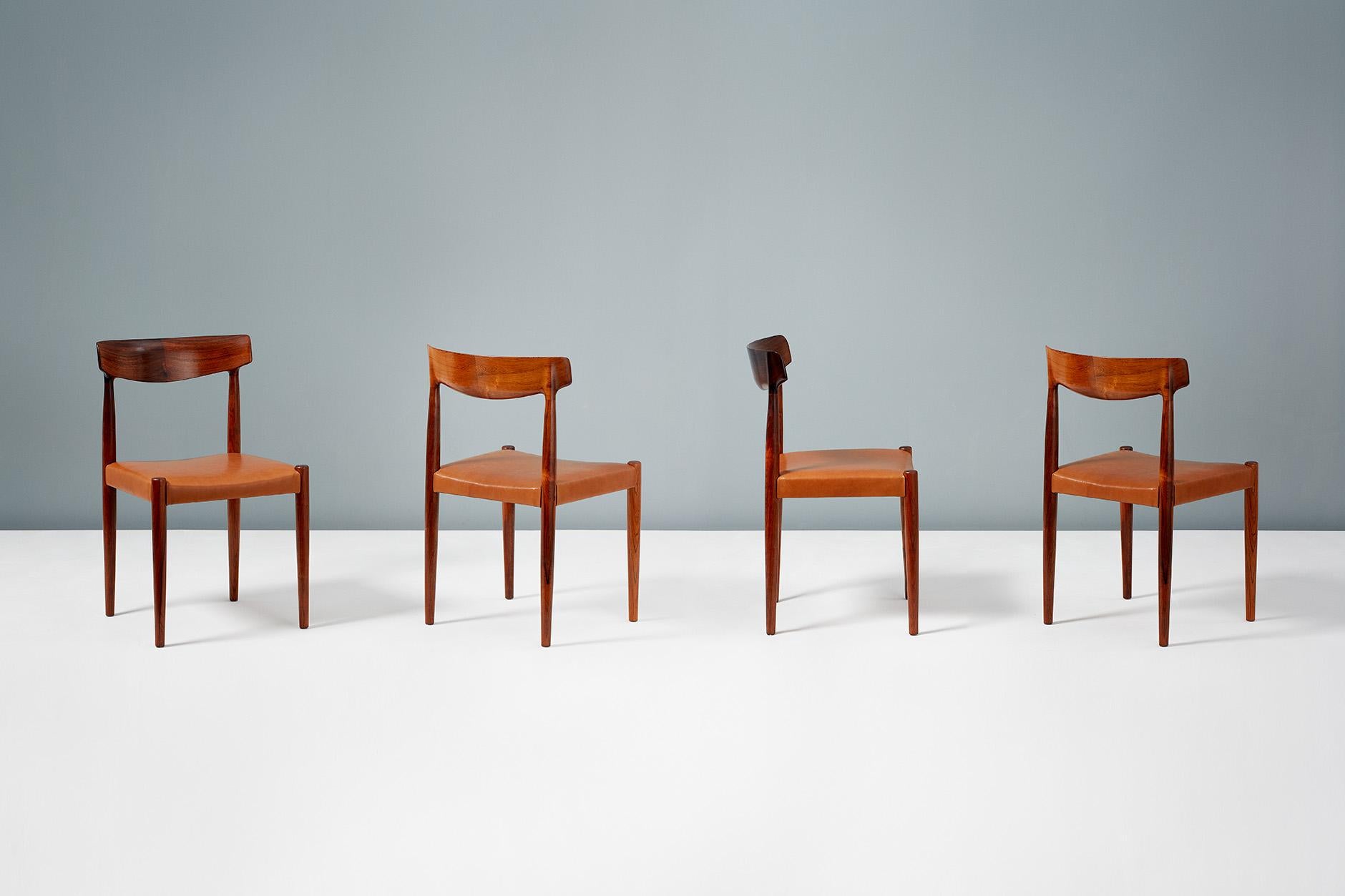 Knud Faerch Set of 8 Model 343 Dining Chairs, Rosewood and Leather 1