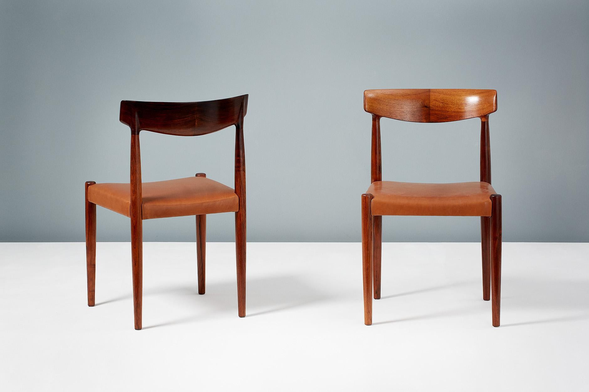 Knud Faerch Set of 8 Model 343 Dining Chairs, Rosewood and Leather 2