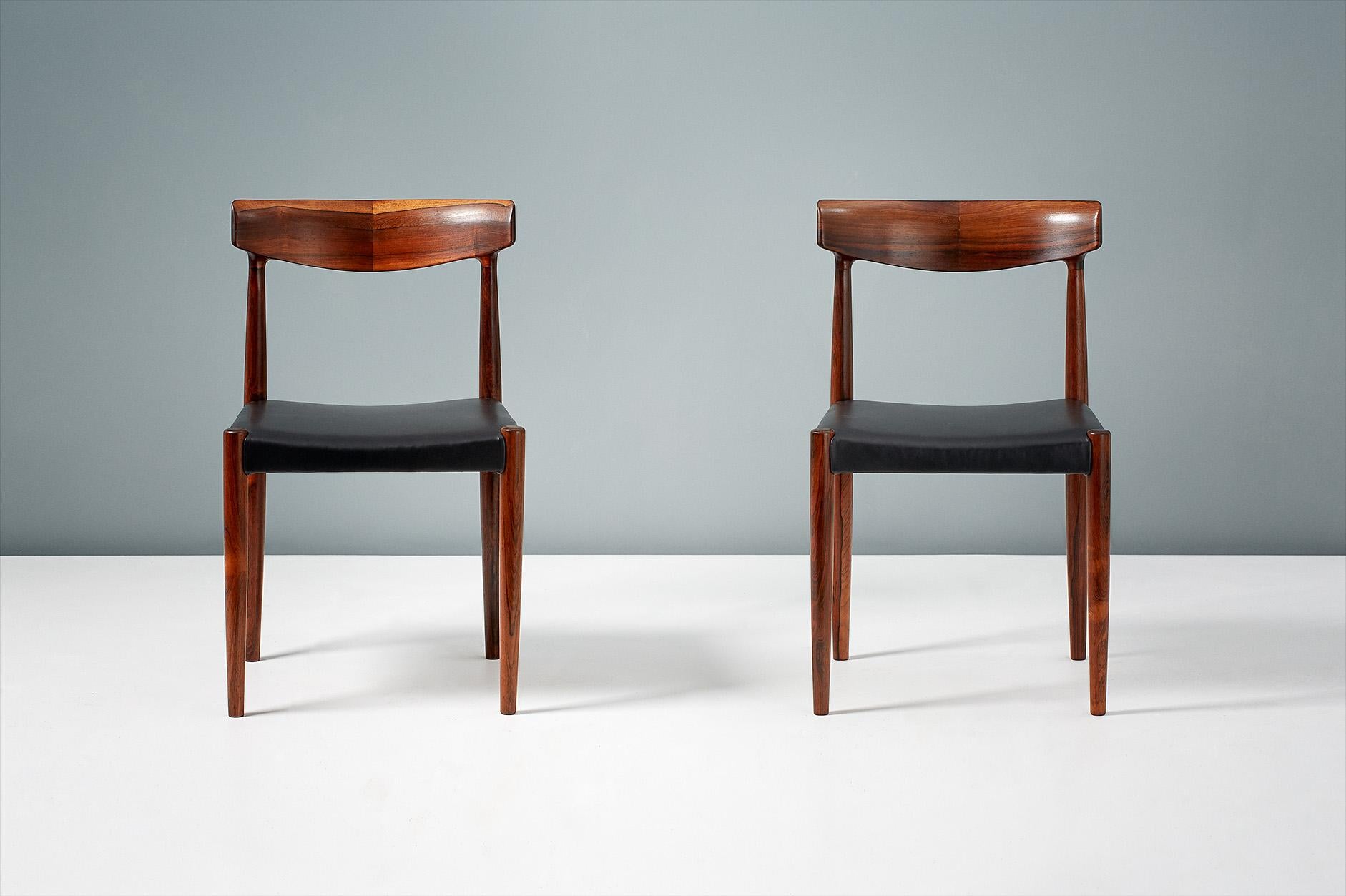 Knud Faerch Set of 8 Model 343 Dining Chairs, Rosewood and Leather In Excellent Condition In London, GB