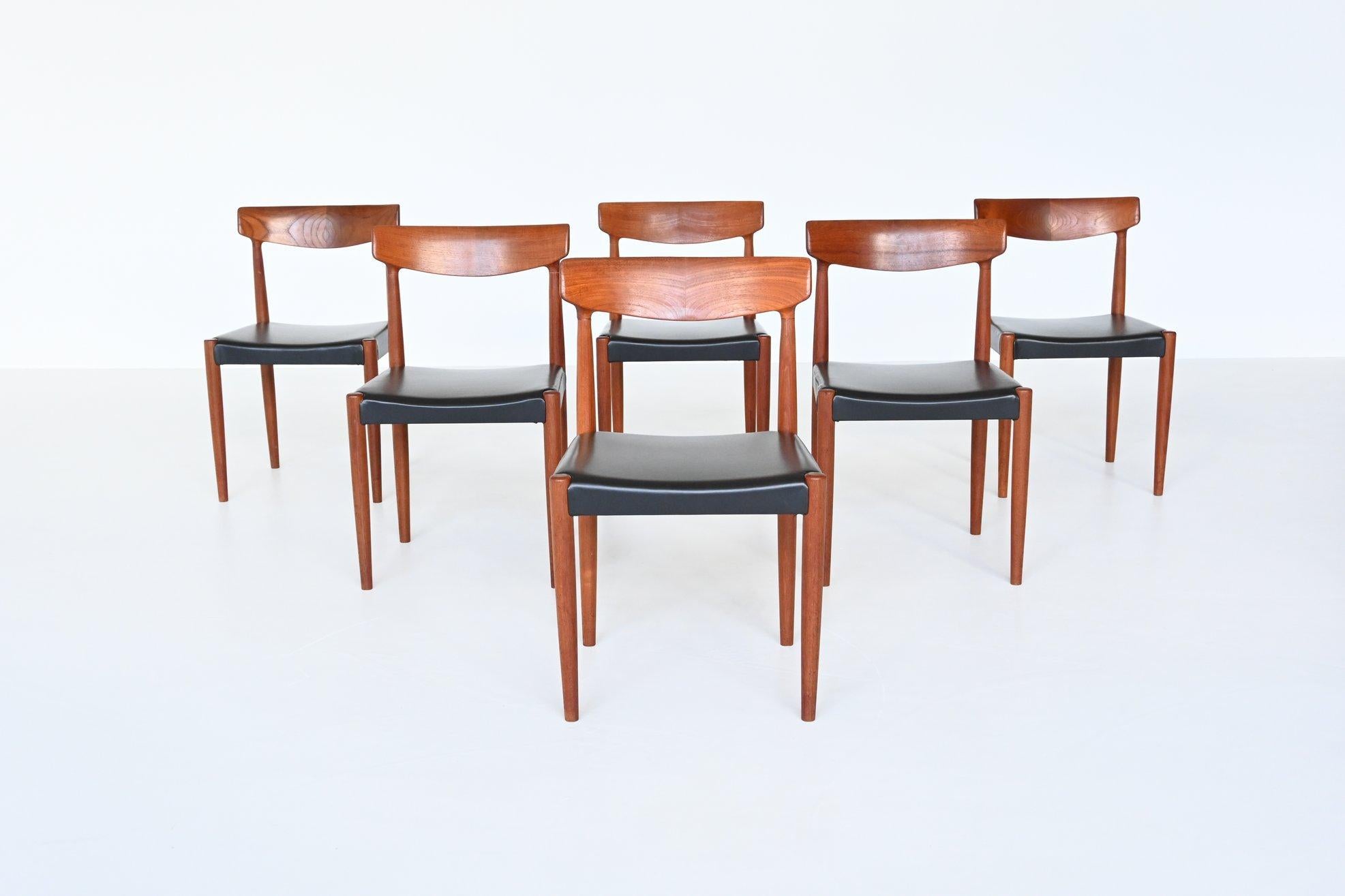 Knud Faerch Teak Dining Chairs Set of Six Bovenkamp, Denmark, 1950 4