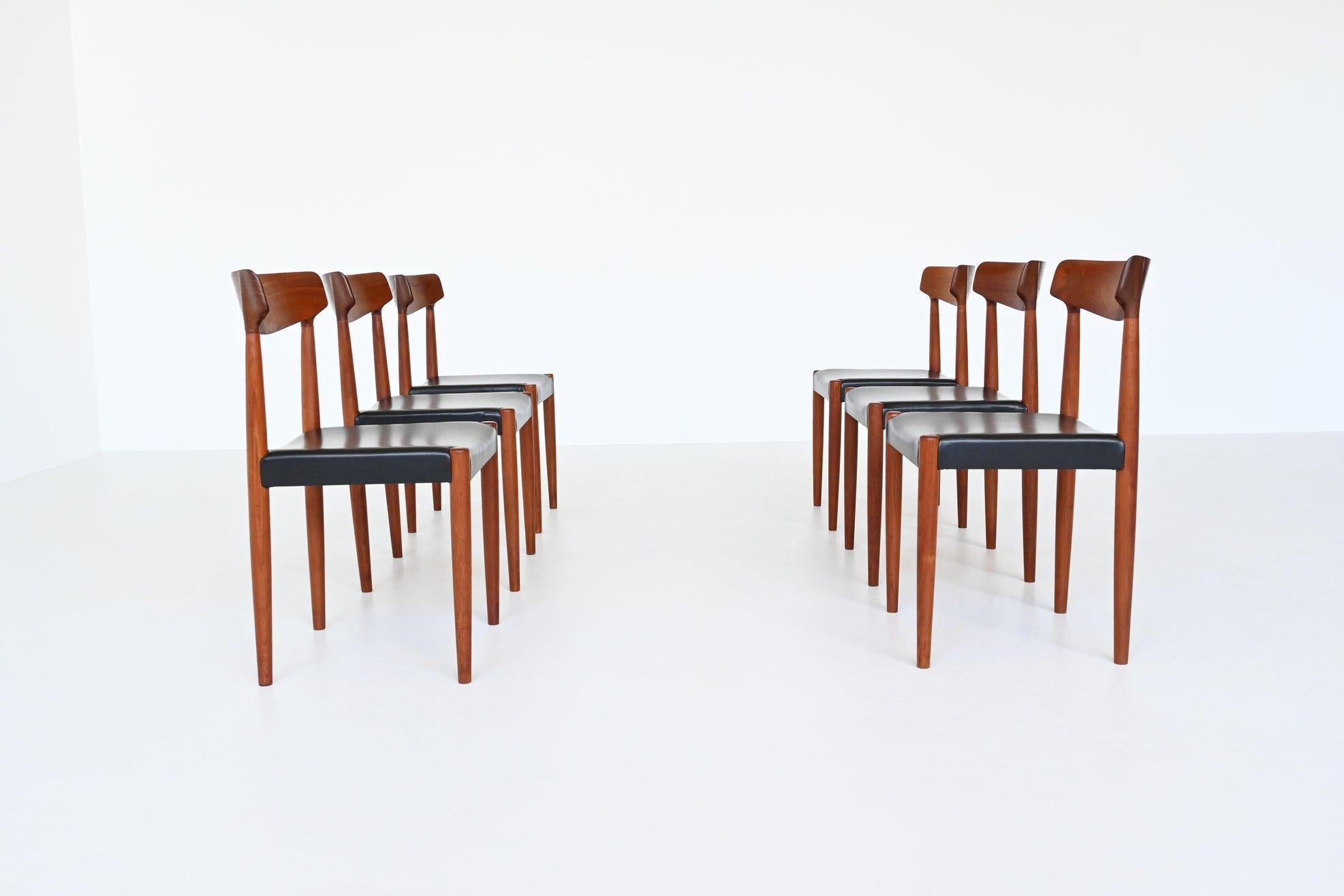 Knud Faerch Teak Dining Chairs Set of Six Bovenkamp, Denmark, 1950 5