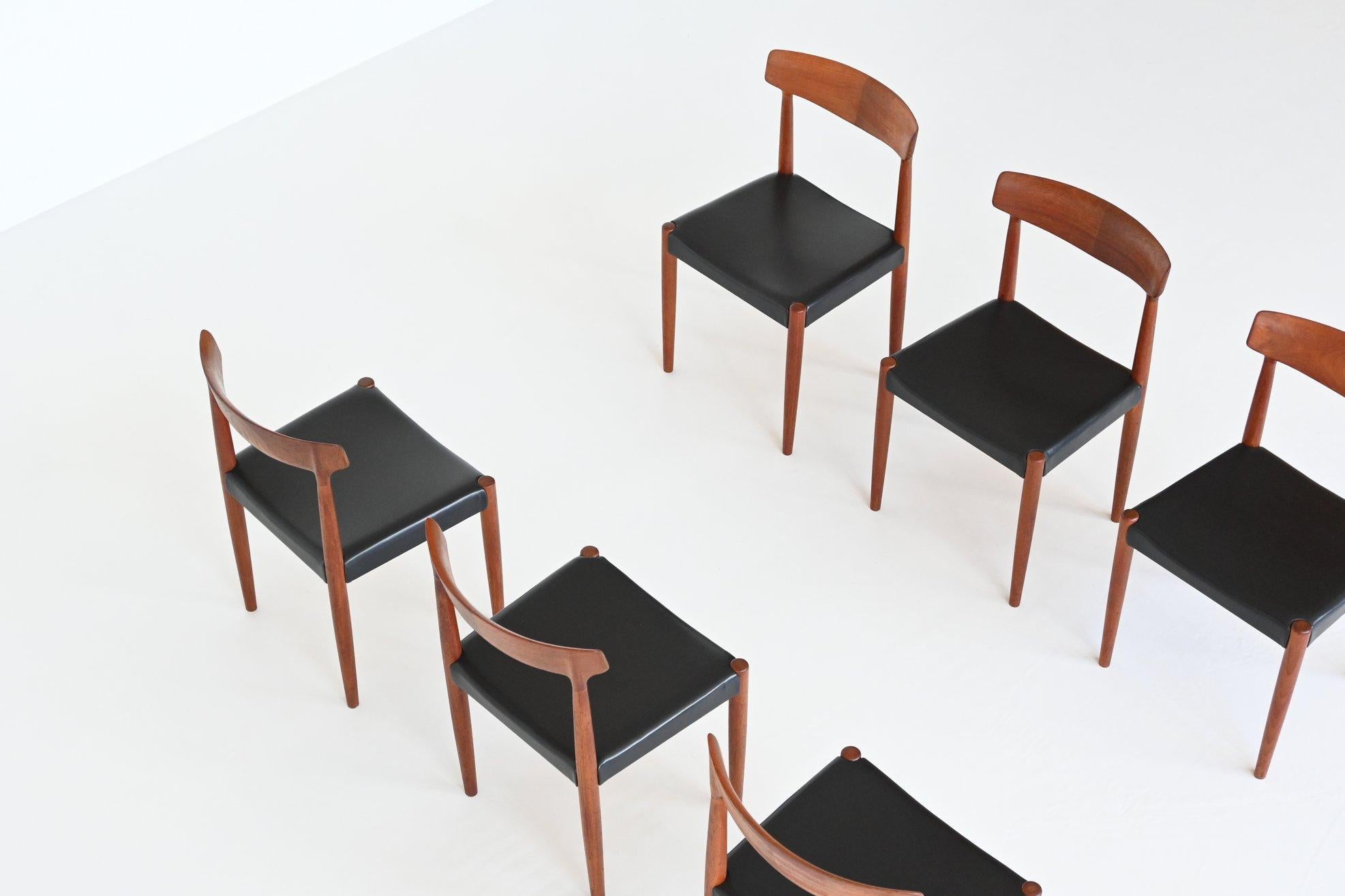 Knud Faerch Teak Dining Chairs Set of Six Bovenkamp, Denmark, 1950 6