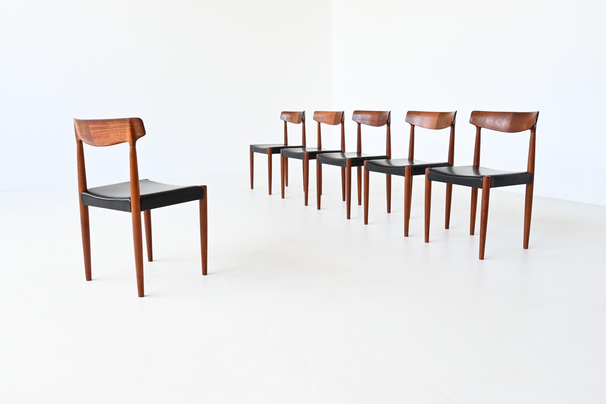 Knud Faerch Teak Dining Chairs Set of Six Bovenkamp, Denmark, 1950 In Good Condition In Etten-Leur, NL