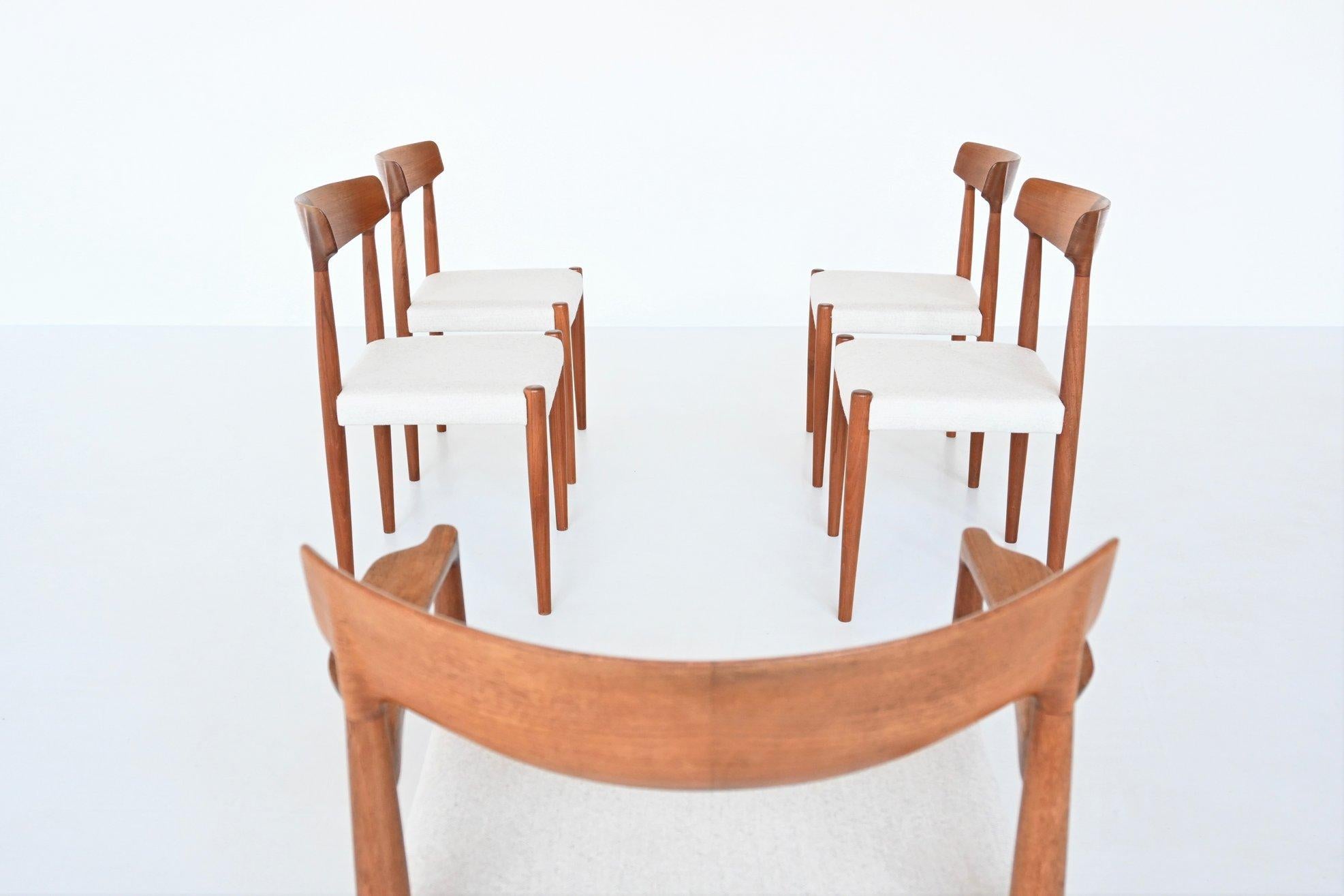 Knud Faerch Teak Dining Chairs Slagelse Møbelfabrik, Denmark, 1950 1
