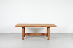 Knud Friis & Elmar Moltke Heavy Pine Table, Denmark, 1960s