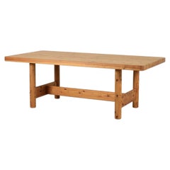 Knud Friis & Elmar Moltke Heavy Pine Table, Denmark, 1960s