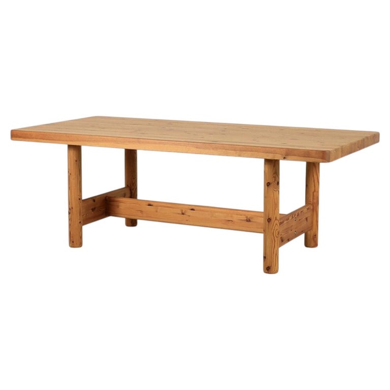 Knud Friis & Elmar Moltke Heavy Pine Table, Denmark, 1960s