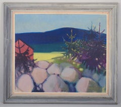 Knud Horup (1926-1973), Danish artist. Oil on canvas. House in landscape.
