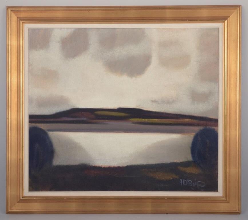 Knud Horup (1926-1973), Danish artist.
Oil on canvas.
Landscape.
Mid-20th century.
Signed.
In perfect condition.
Dimensions: 70 cm x 60 cm.
Total with frame: 85.5 cm x 75.5 cm.