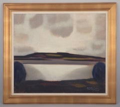 Knud Horup (1926-1973), Danish artist. Oil on canvas. Landscape. Mid-20th C.